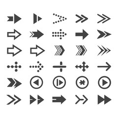 Arrows set of 100 black icons. Arrow icon. Arrow vector collection. Arrow. Cursor. Modern simple arrows. Vector illustration.