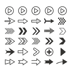 Arrows set of 100 black icons. Arrow icon. Arrow vector collection. Arrow. Cursor. Modern simple arrows. Vector illustration.