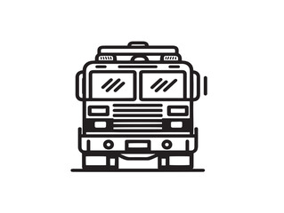 Bold emergency truck in detailed vector outline