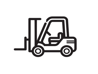 Minimal warehouse forklift design in 2D vector lines