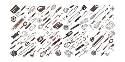 Pots and pans  on a kitchen 