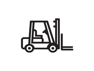 Detailed forklift truck in simple vector illustration
