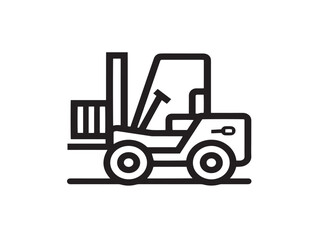 Industrial forklift vehicle icon in elegant vector form