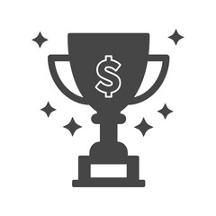 Financial Success Trophy Icon, Business Achievement Award, Investment Growth Symbol Vector