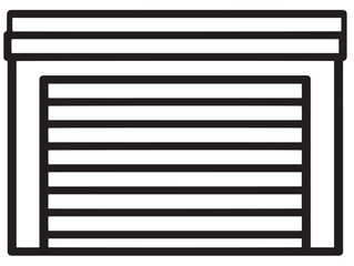 Modern automatic garage door in clean vector form