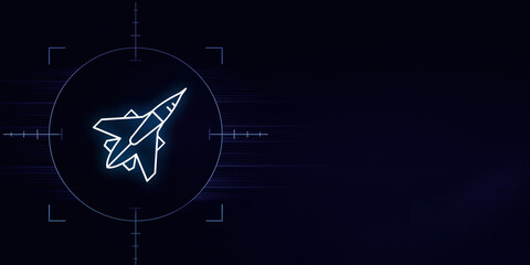 Obraz premium Target Locked Navigating Futuristic Flight in the Crosshairs of Tech Surveillance