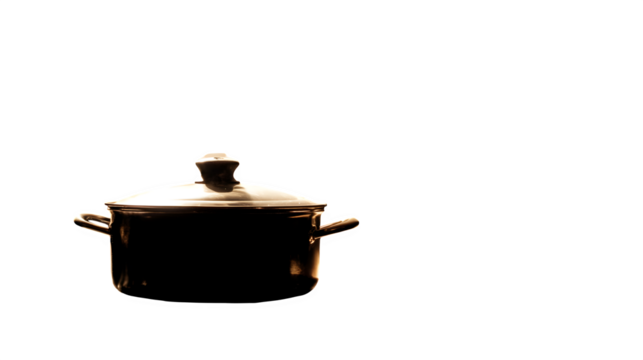 Steam lines rising for hot dish, silhouette black,