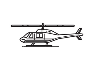 Chopper flying vehicle symbol in clean line vector