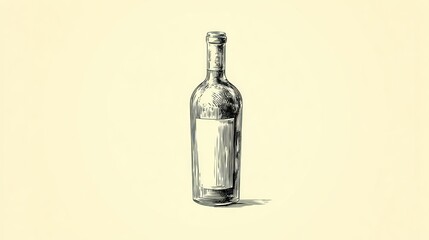 Vintage Wine Bottle Sketch