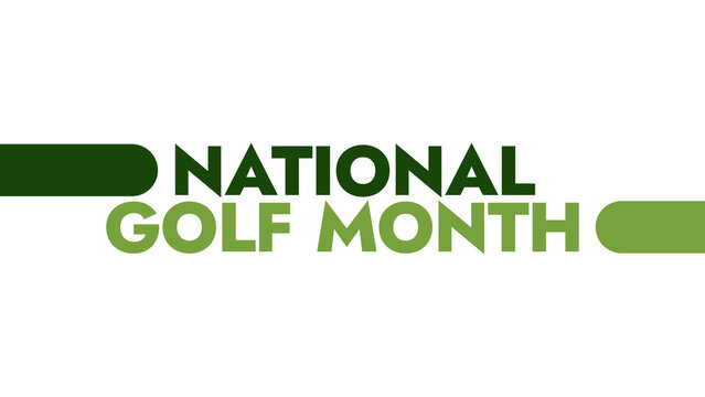 National Golf Monthcolorful text typography on white or black background banner illustration great for wishing and celebrating awareness for National Golf Month