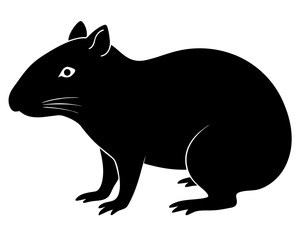 Obraz premium Depicts a sleek agouti in black silhouette, offering a versatile graphic element set against a clean white backdrop.