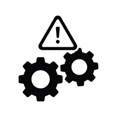 System Error Warning, Industrial Gears, Technical Problem Icon, Machine Malfunction Symbol