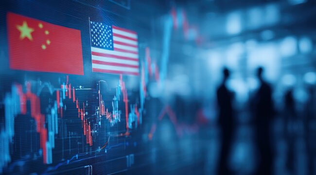 China usa trade finance stock market economic chart business data