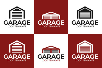 Set collection of garage door logo design vector template symbol illustration