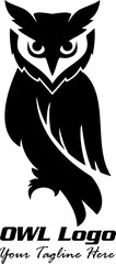 Owl illustration, Owl logo design, Owl vector
