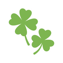 Two clover leaves vector illustration, good luck charm and Saint Patrick's Day symbol