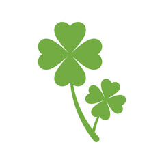 Two clover leaves vector illustration, good luck charm and Saint Patrick's Day symbol