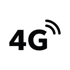 4G network icon vector, high-speed mobile data connectivity symbol, wireless internet graphic