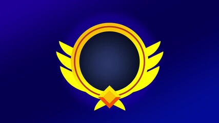 A bold golden frame with upward wings and ribbon symbolizing superior skill, top-tier recognition, and glorious digital achievements