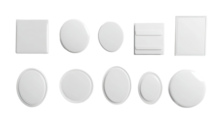 Stacked set of plain white paper sheets isolated on white background