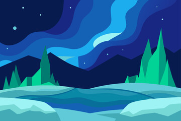 aurora borealis shimmering above icy plains