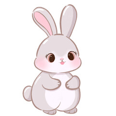 bunny is standing, cute bunny, kawaii bunny, cartoon bunny illustration flat bunny character clipart
