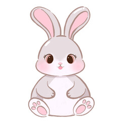 bunny, cute bunny, kawaii bunny, cartoon bunny illustration, flat bunny character clipart