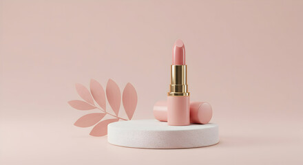 Luxury Pink Lipstick Beauty Cosmetic Product Shot