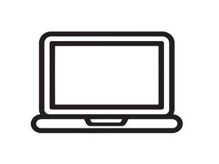 Educational laptop icon in modern vector line art