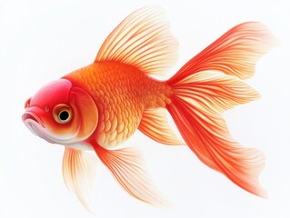 Bright orange goldfish swimming gracefully in clear water
