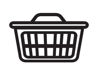 Clean clothes hamper icon in linear drawing