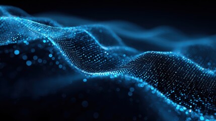 Dynamic Blue Particle Waves in Abstract Digital Space
