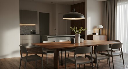 Modern Dining Room Interior Design - Kitchen and Dining Area