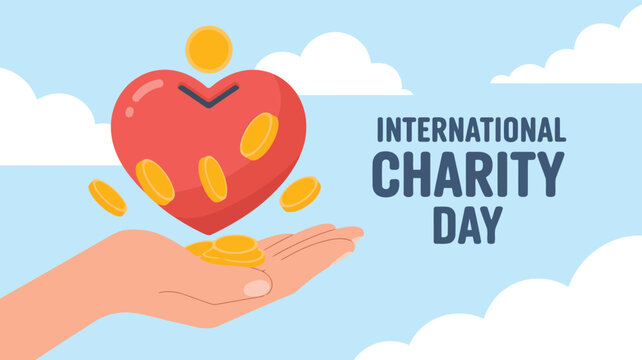 International charity day vector illustration for social media post and banner design template