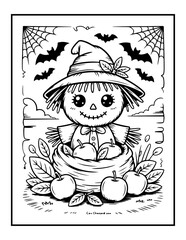 Creepy Halloween Bold & Easy Coloring Pages for Kids and Adults.