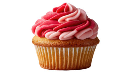 Sweet Indulgence: A delectable cupcake with swirl frosting and a charming wrapper, it's a mouthwatering temptation. 