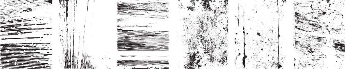 Grunge textures set. Collection of vector black, overlay, distress, textures .Simply Place texture over any Object to Create grunge effect .Various distressed backgrounds for your design.
