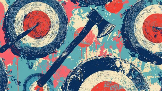 Abstract axe throwing targets