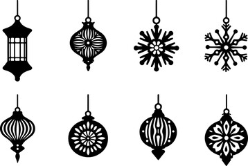 Decorative Ornaments & Lantern Silhouettes vector