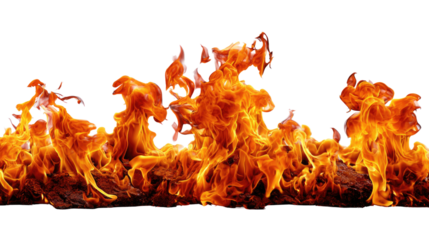 Fiery Inferno: An inferno of bright orange flames dances, isolated to focus on the raw, destructive power. The image captures the heat and dynamic movement of fire, creating a striking visual impact.