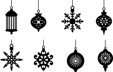 Decorative Ornaments & Lantern Silhouettes vector