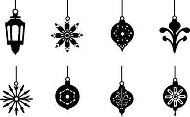 Decorative Ornaments & Lantern Silhouettes vector