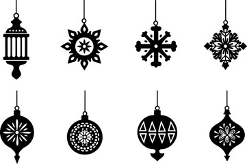 Decorative Ornaments & Lantern Silhouettes vector