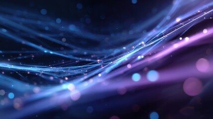 Abstract Fiber Optic Strands with Bokeh Effects