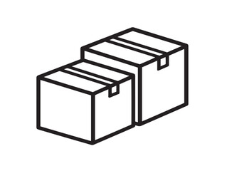 Minimal packing boxes vector icon with modern design