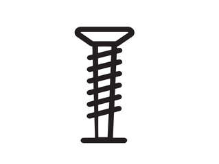 Nail and screw icon in flat line vector design
