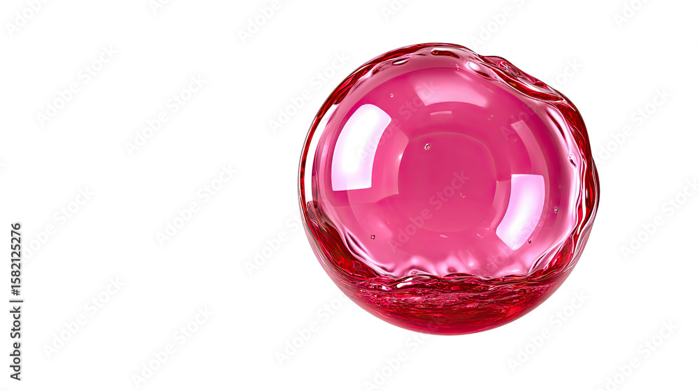 Aufkleber pink liquid sphere: abstract image of a vibrant pink liquid forming a sphere-like shape, showcasing 