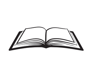 Elegant open book icon in vector style