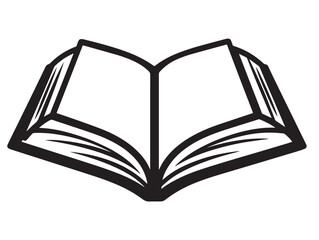 Artistic clean open book icon drawing