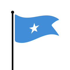 Flag of Somalia. Somalia flag computer digital vector illustration icon design. Fluttering flagpole flag.